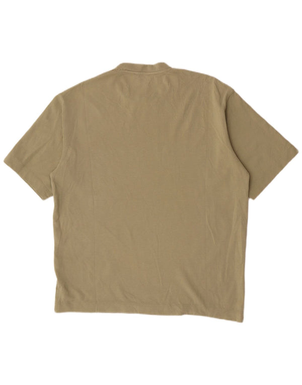 Camiseta masculina Zara Top pequeno algodão cáqui