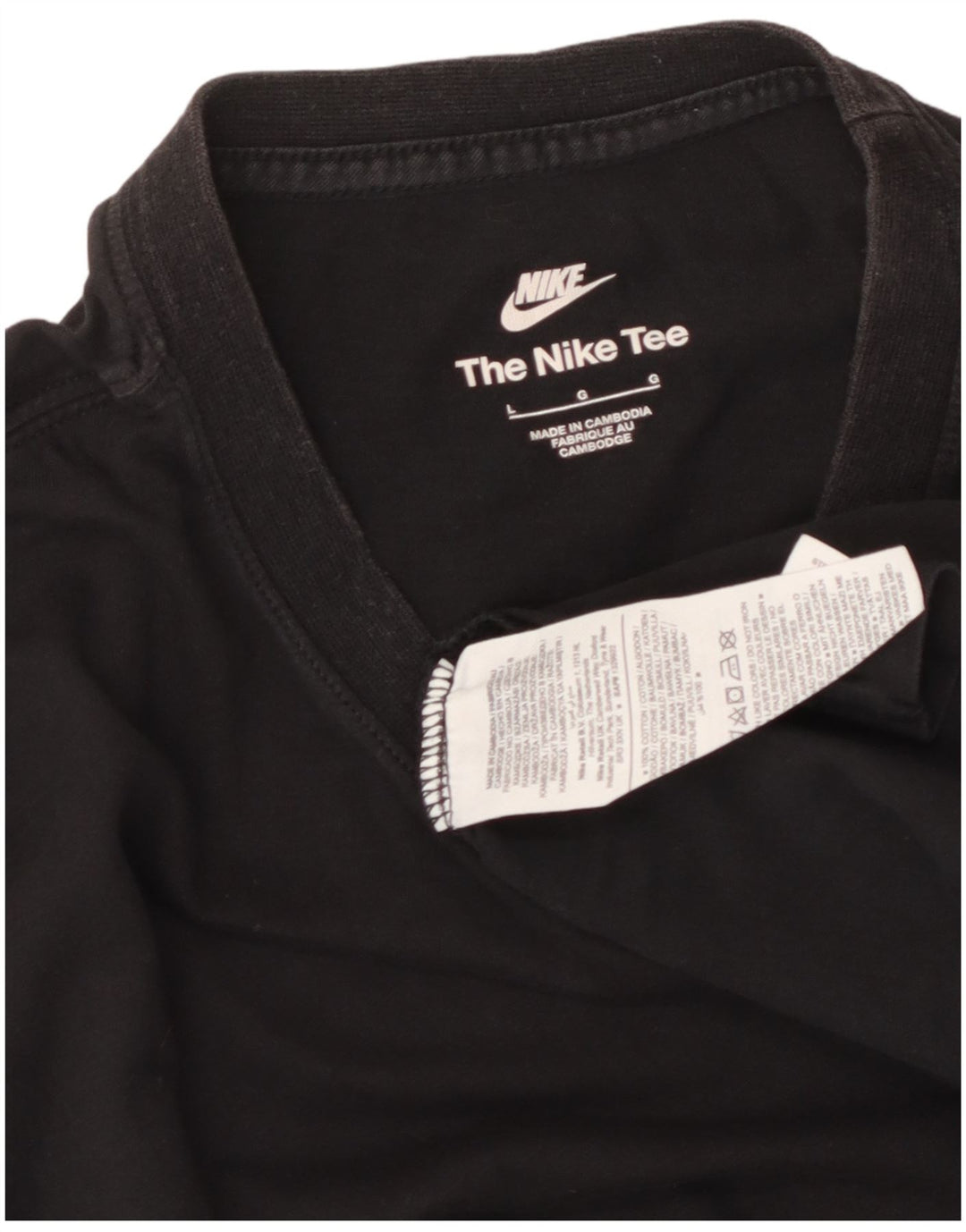 Camiseta masculina NIKE Top grande de algodão preto