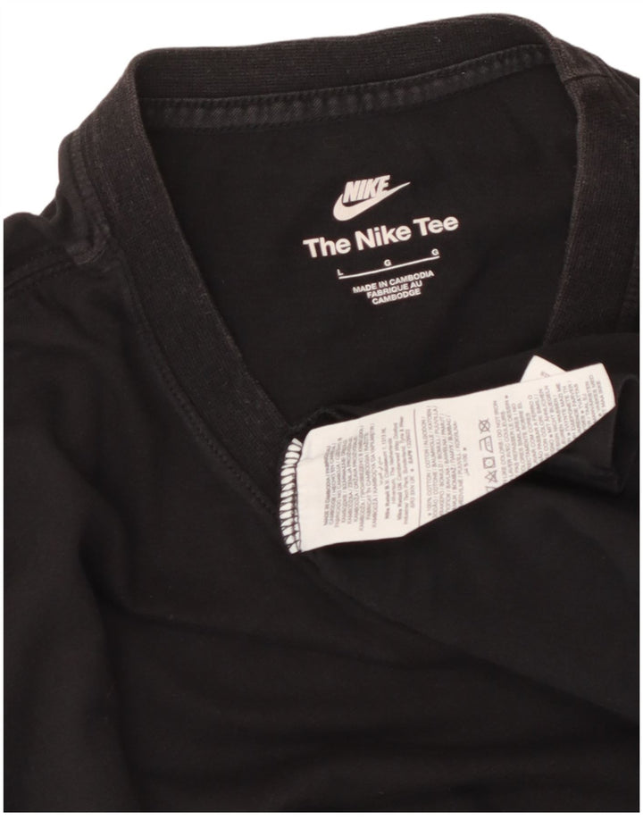 Camiseta masculina NIKE Top grande de algodão preto