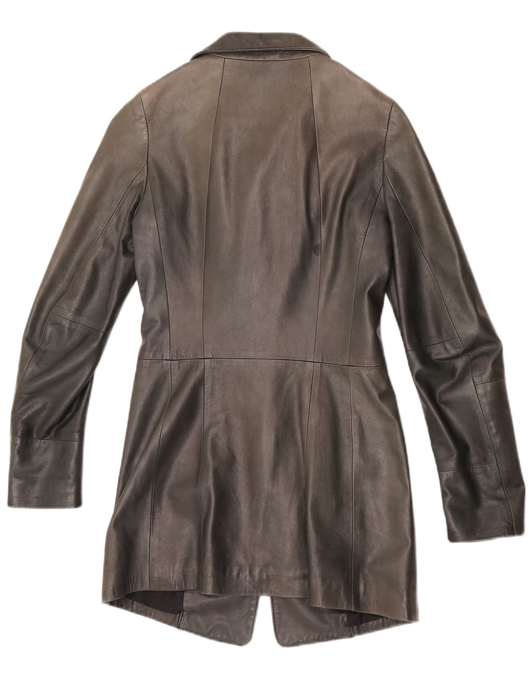 Jaqueta de couro feminina vintage IT 40 couro verde pequeno