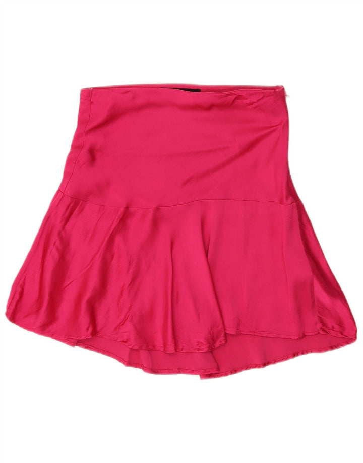 Mini saia feminina Zara pequena W26 viscose rosa