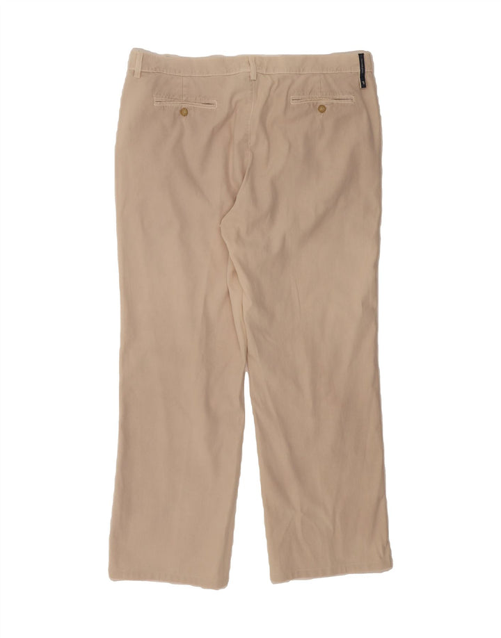 TRUSSARDI Mens Straight Chino Trousers W38 L30 Beige Cotton Vintage Trussardi and Second-Hand Trussardi from Messina Hembry 