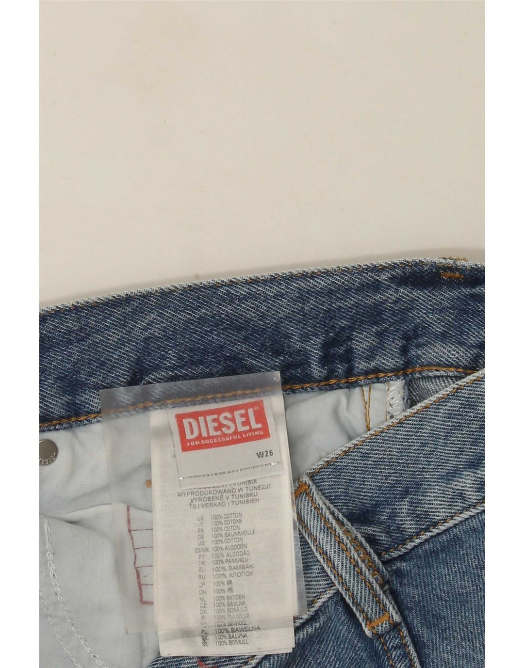 Jeans retos femininos Diesel W26 L31 algodão azul