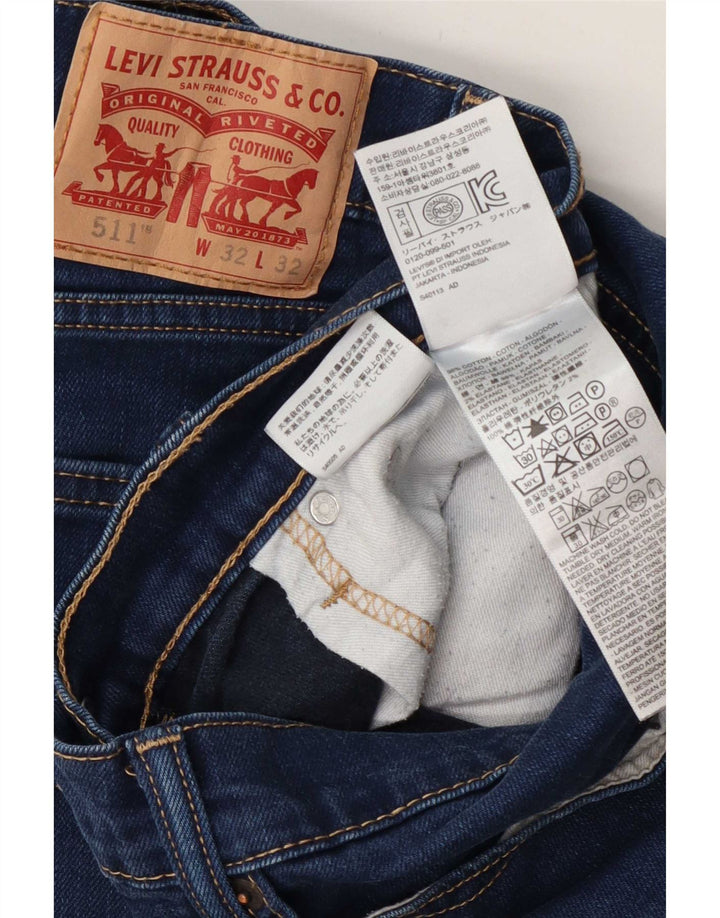 Levi's Masculino 511 Slim Jeans W32 L32 Azul Algodão