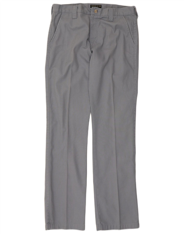 Lee Mens Sharp Fit Straight Chino Calças W34 L34 Algodão Cinza