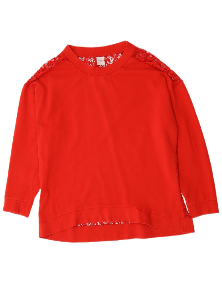 Blusa feminina PIAZZA ITALIA UK 16 grande floral vermelho