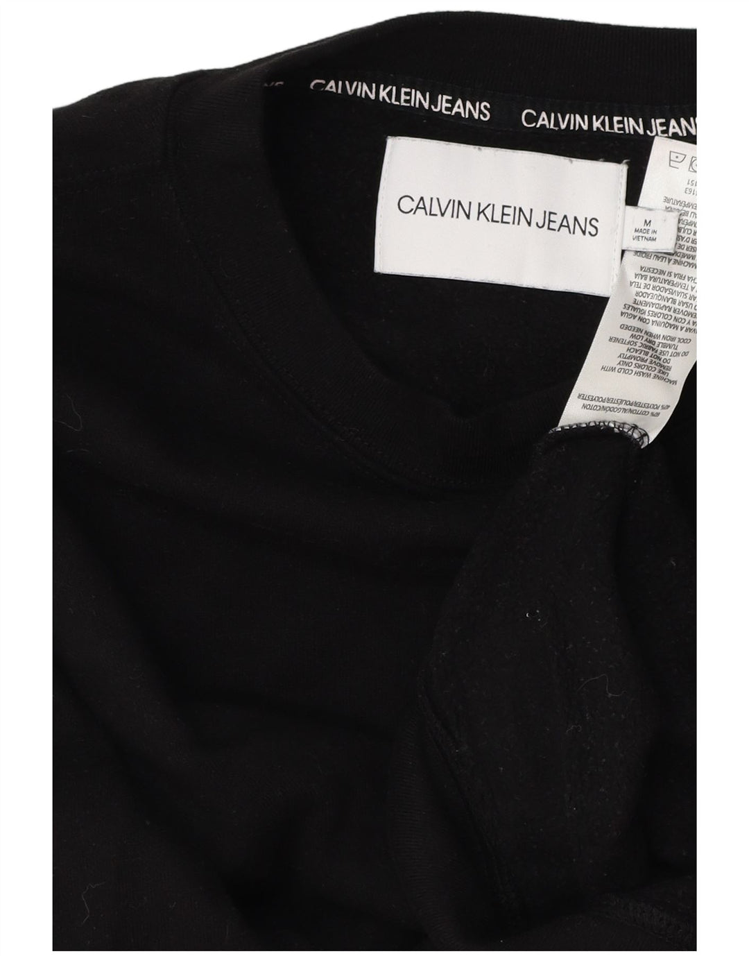 CALVIN KLEIN JEANS moletom feminino jumper UK 14 médio algodão preto
