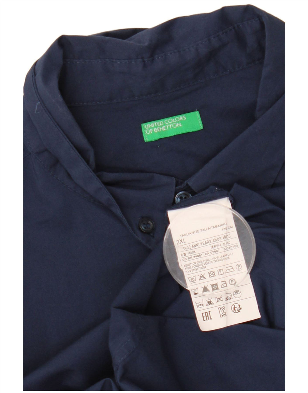 Camisa Benetton Menina 11-12 Anos 2XL Algodão Azul Marinho