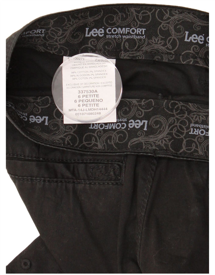 Bermuda cargo feminina LEE EUA 6 médio W30 algodão preto
