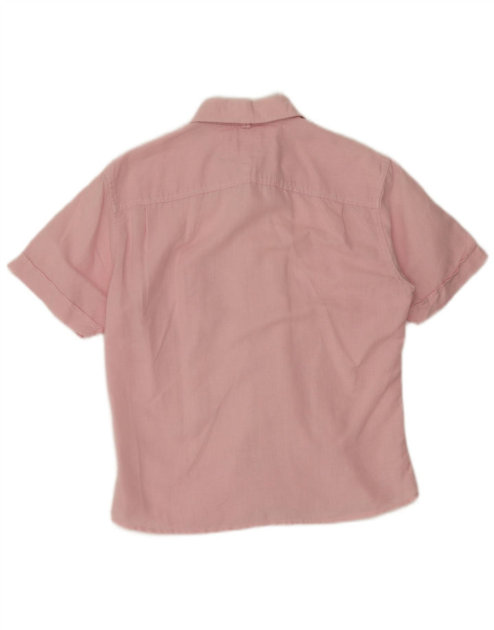 Tommy Hilfiger Camisa masculina de manga curta rosa médio