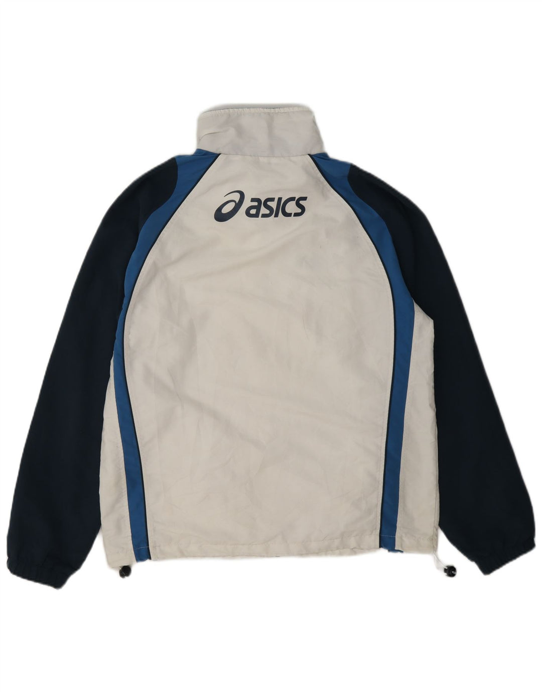 Asics Mens Graphic Tracksuit Top Jaqueta Médio Branco Colourblock Poliéster