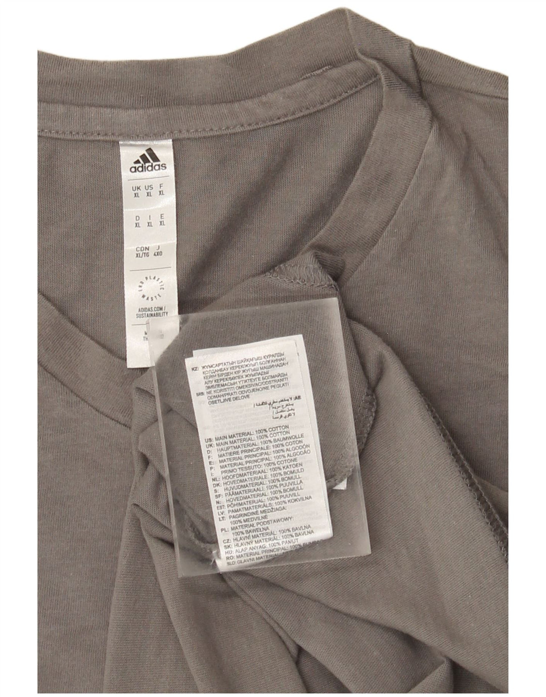 Camiseta masculina Adidas Top XL cinza algodão