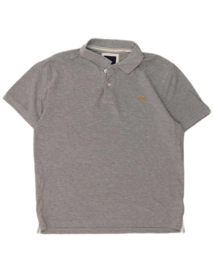 Camisa polo masculina Crew Clothing algodão cinza médio