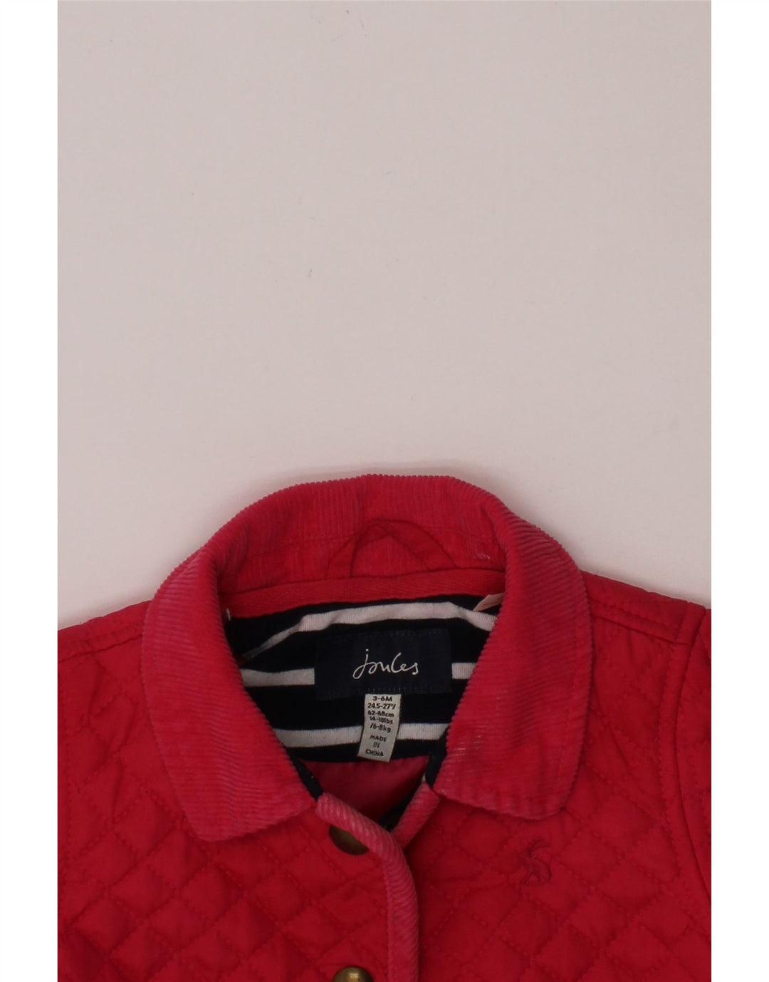 JOULES Baby Girls Quilted Jacket 3-6 Months Pink Polyester Vintage Joules and Second-Hand Joules from Messina Hembry 