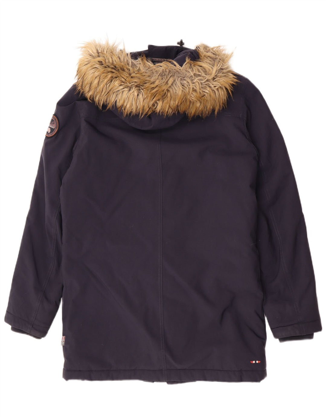 Jaqueta Parka masculina Napapijri com capuz UK 36 pequena azul marinho poliamida