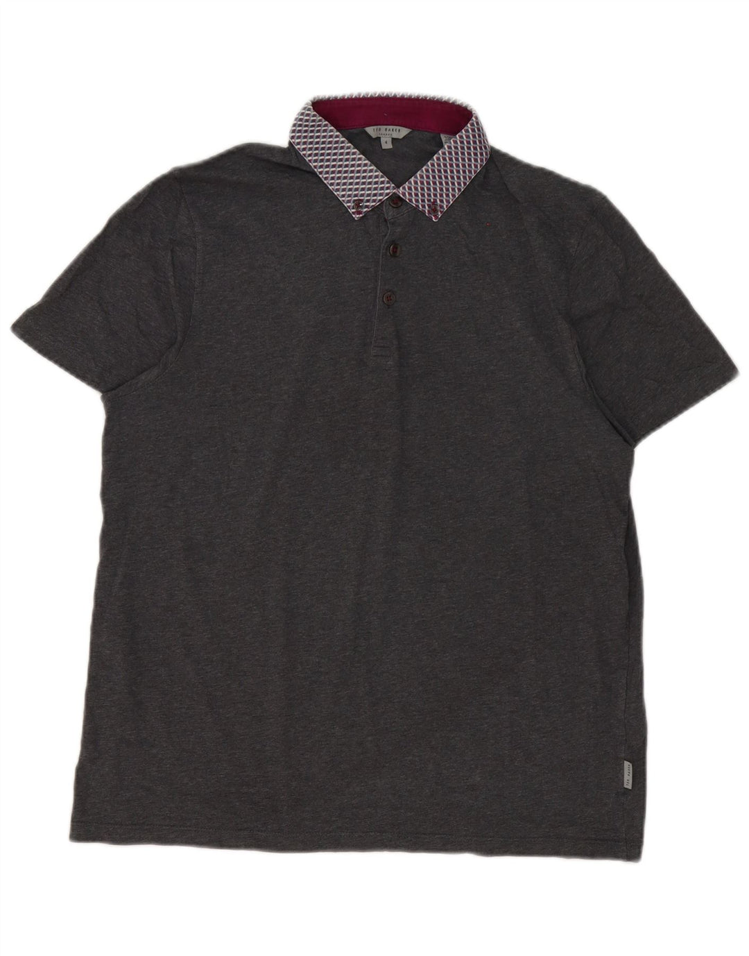 Camisa polo masculina Ted Baker tamanho 4 grande cinza