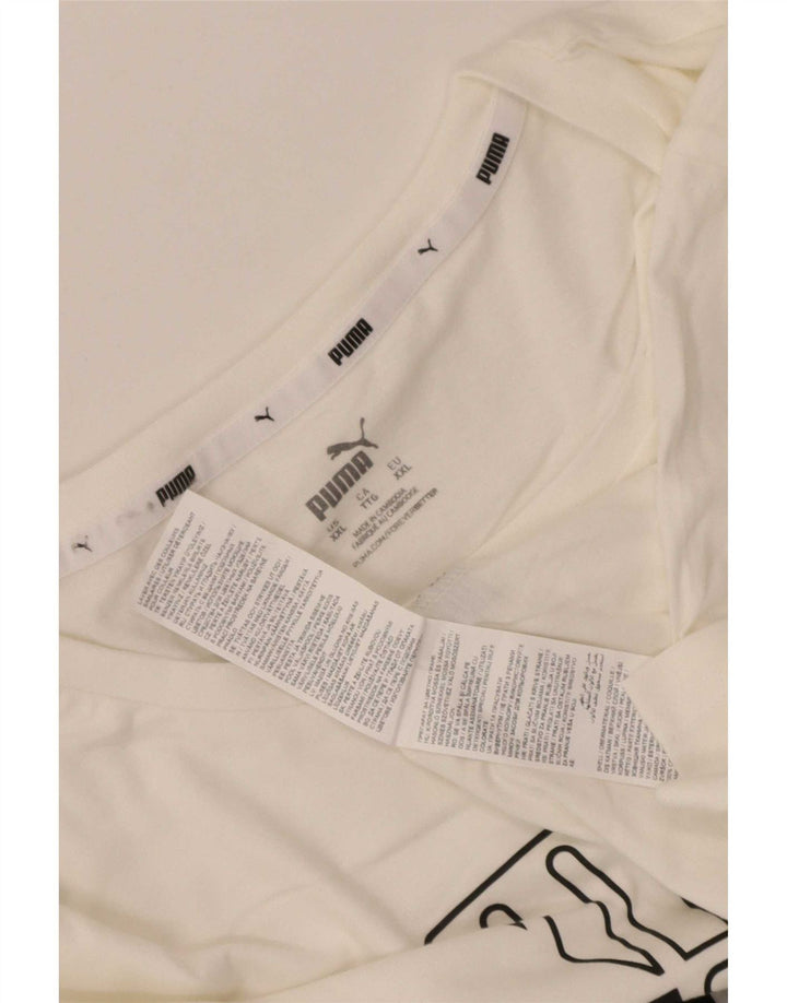 Camiseta masculina gráfica Puma Top 2XL algodão branco