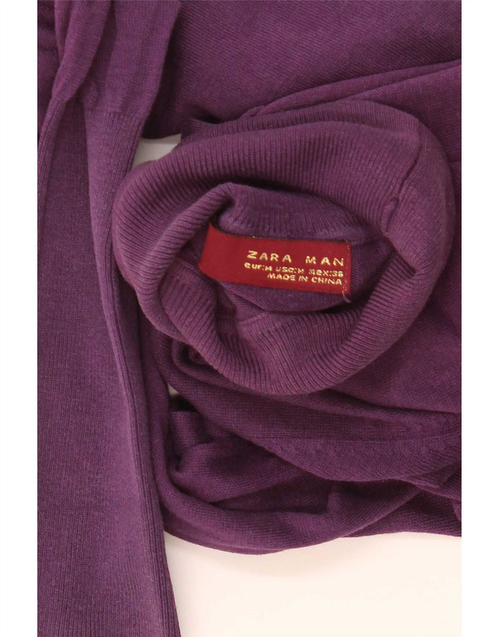 Suéter masculino Zara com gola redonda médio roxo