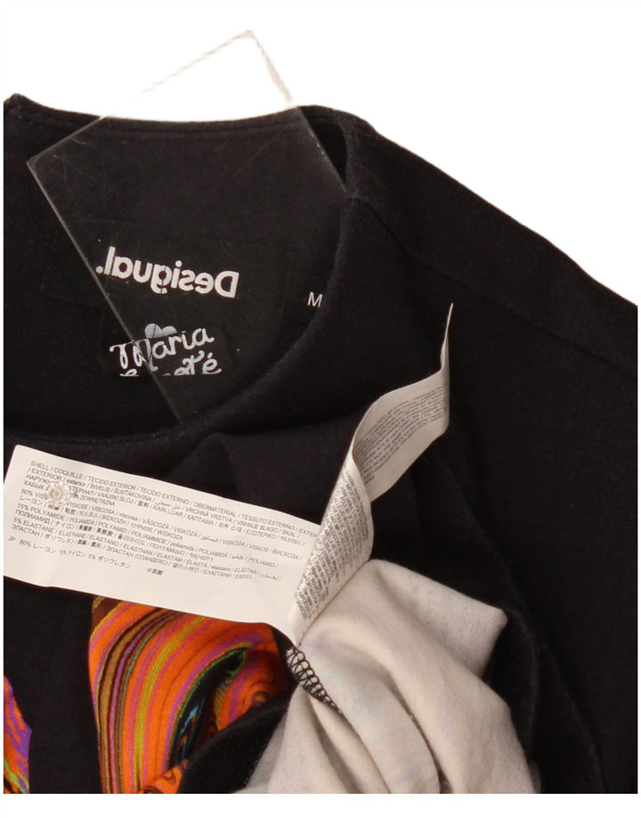 Vestido feminino Desigual com bainha com padrão abstrato Reino Unido 12 médio preto