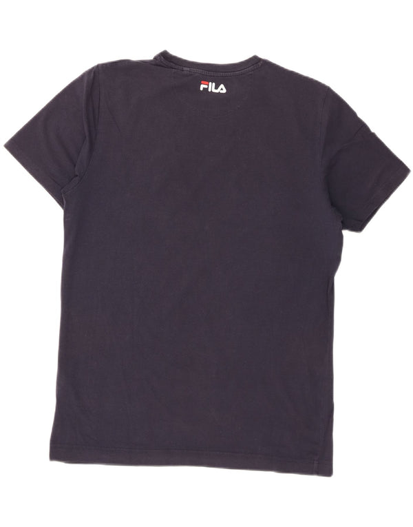 Fila Mens Graphic T-Shirt Top Grande Algodão Azul Marinho
