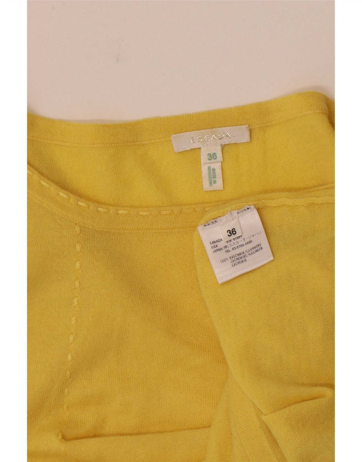 Camiseta feminina Escada EU 36 pequena caxemira amarela