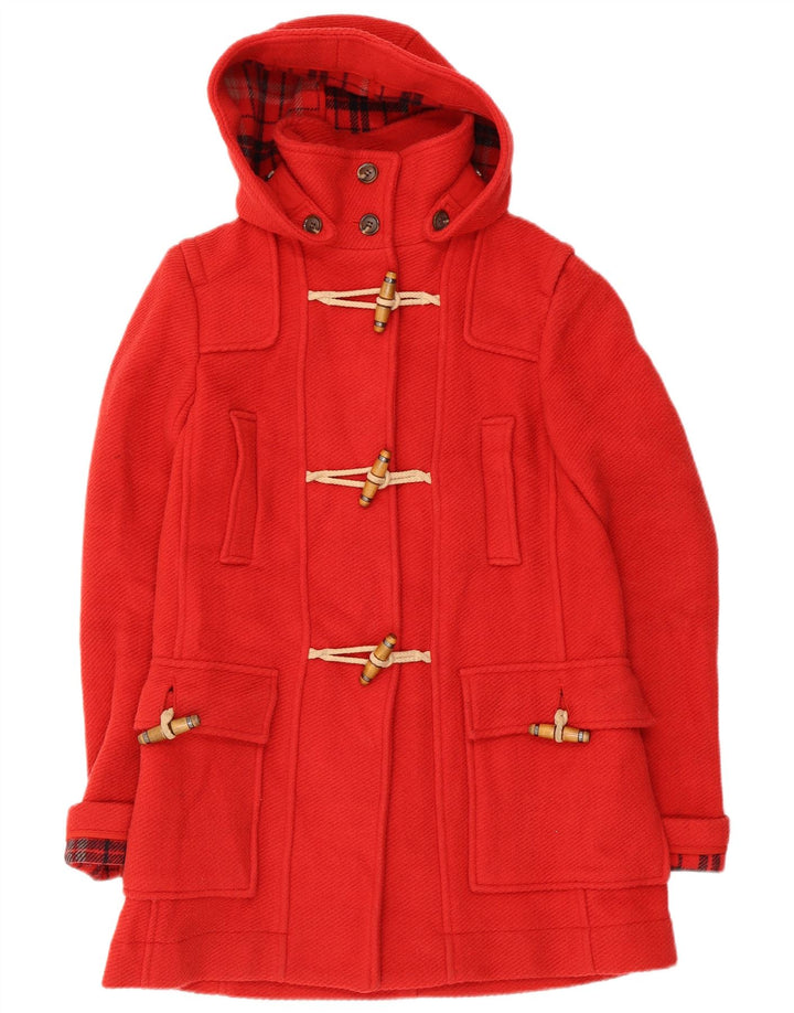 Casaco Duffle Feminino com Capuz Topshop Reino Unido 8 Lã Vermelha Pequena