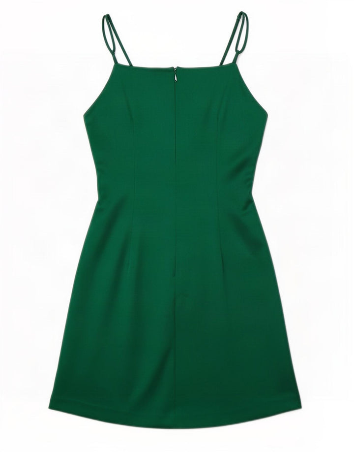 Vestido deslizante feminino Zara Reino Unido 8 pequeno poliéster verde