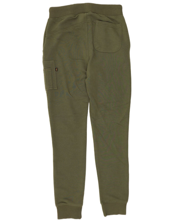 Alpha Industries Mens Cargo Calças de treino Joggers Pequeno Algodão Verde