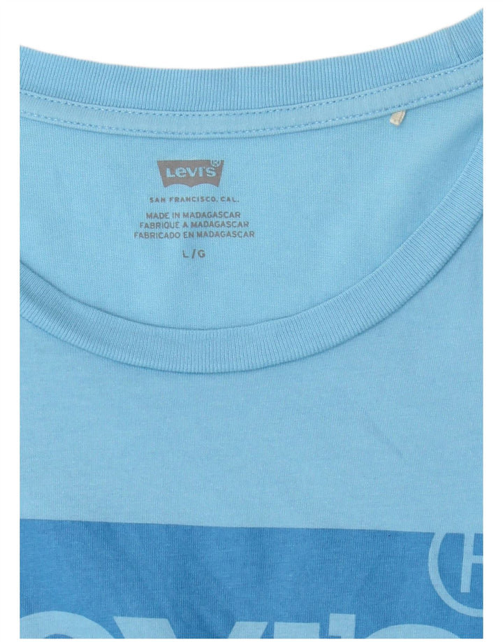 Camiseta feminina gráfica LEVI'S UK 14 grande azul