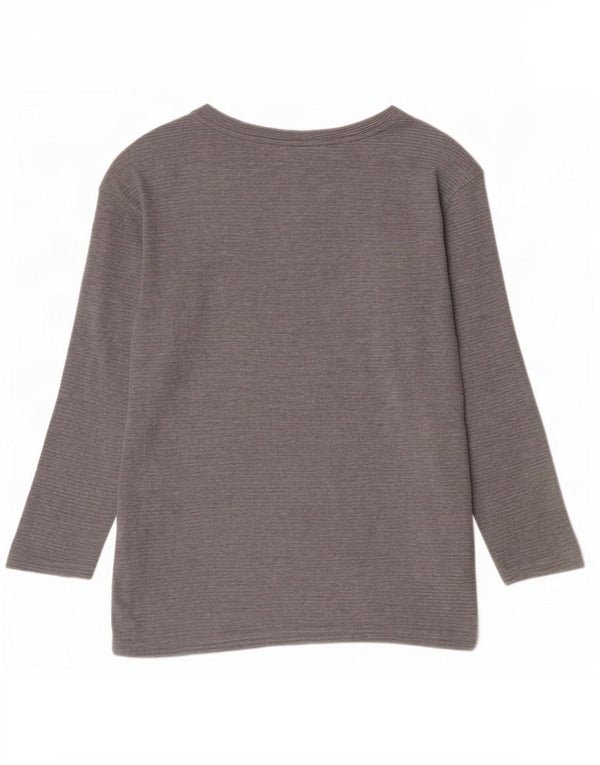 Joules Top feminino oversized manga comprida UK 6 XS algodão cinza