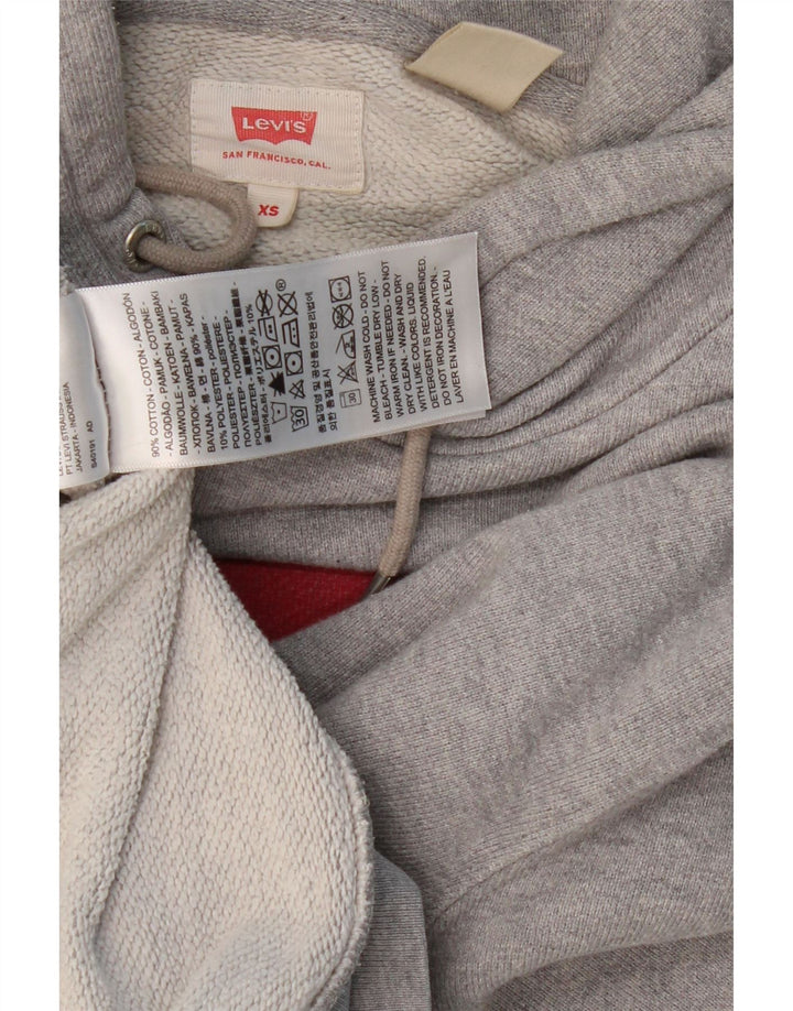 LEVI'S Mens Graphic Hoodie Jumper XS Grey Cotton Vintage Levi's and Second-Hand Levi's from Messina Hembry 