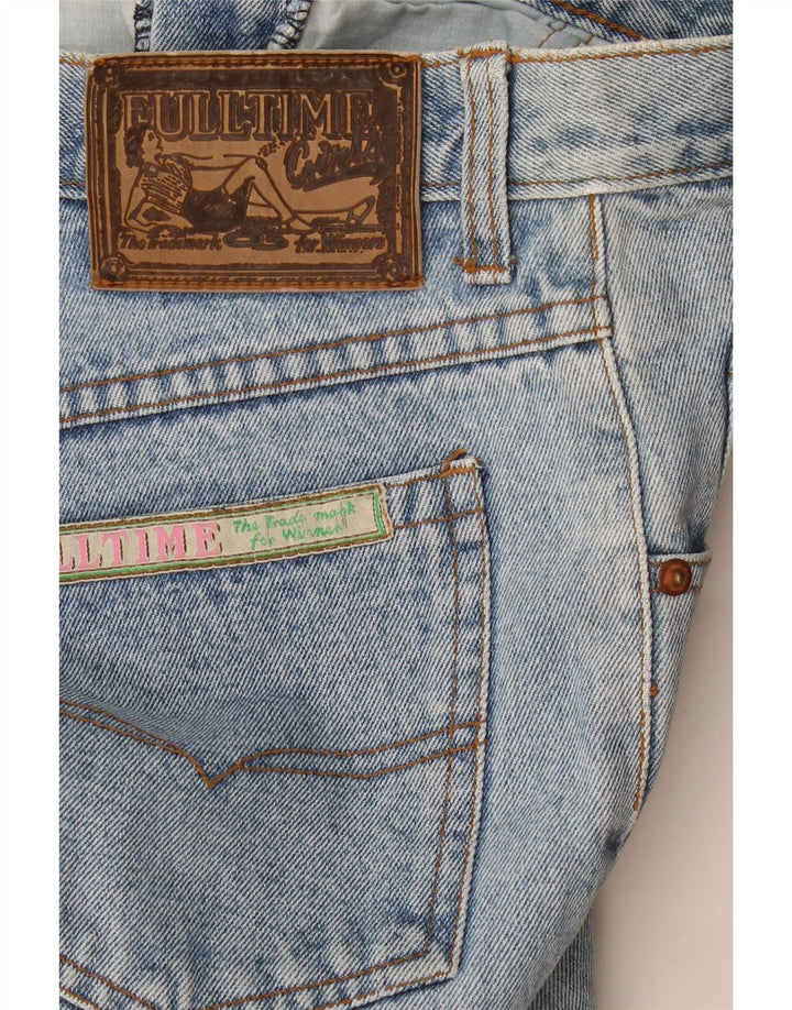 Jeans vintage feminino cortado cônico W32 L26 azul