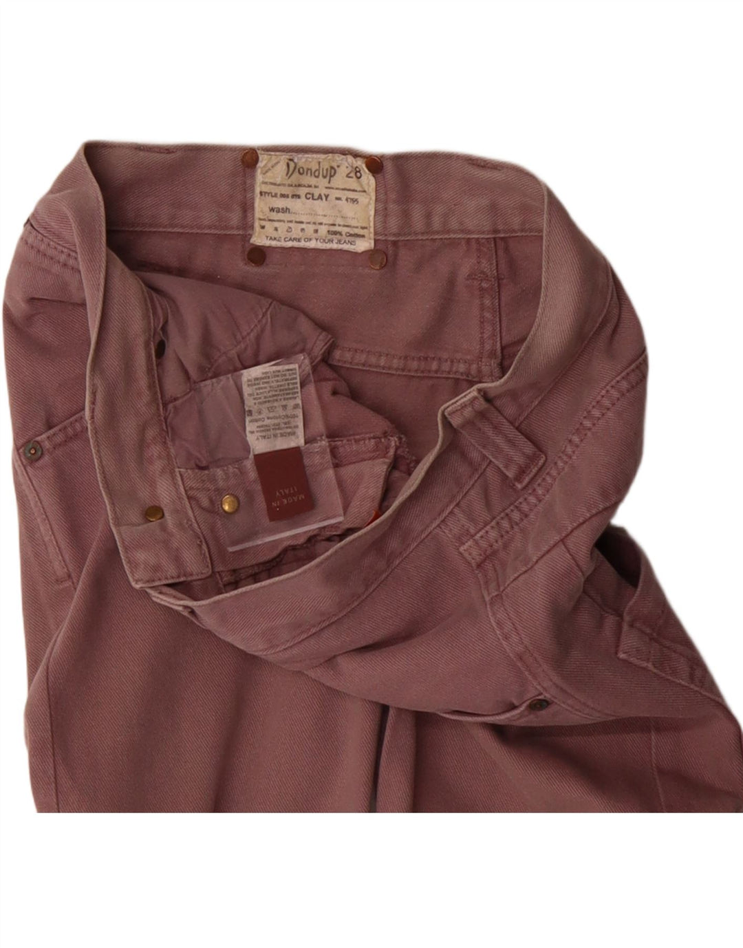 DONDUP Jeans retos femininos W28 L31 algodão borgonha