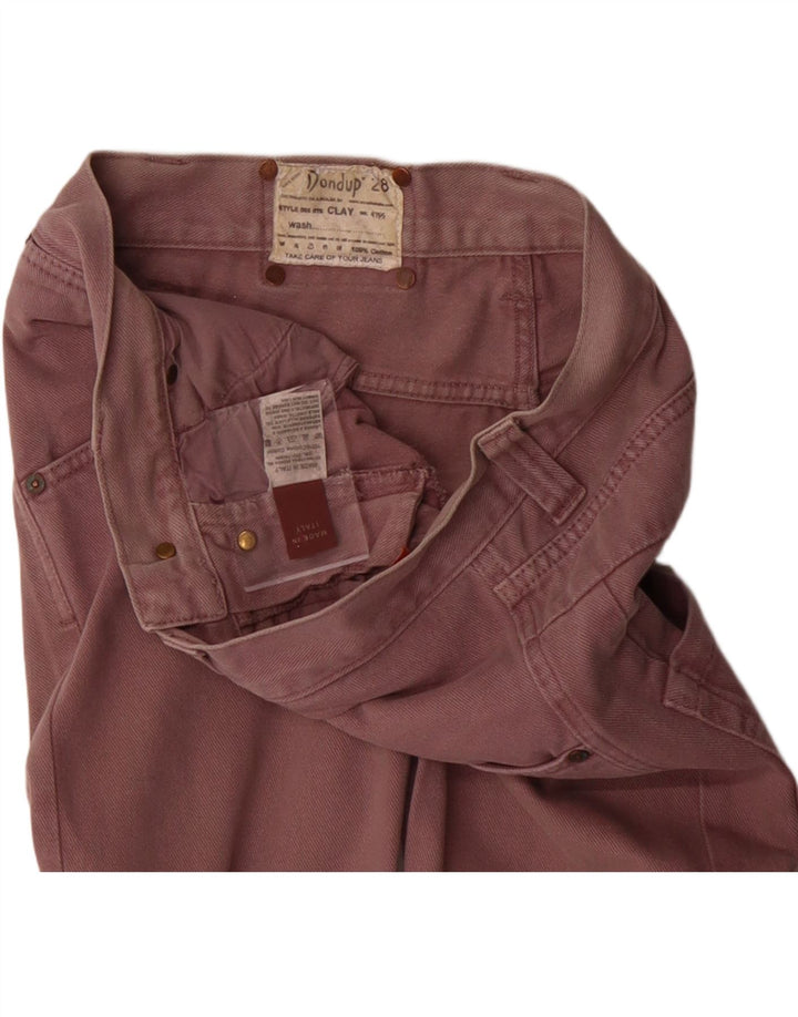 DONDUP Jeans retos femininos W28 L31 algodão borgonha