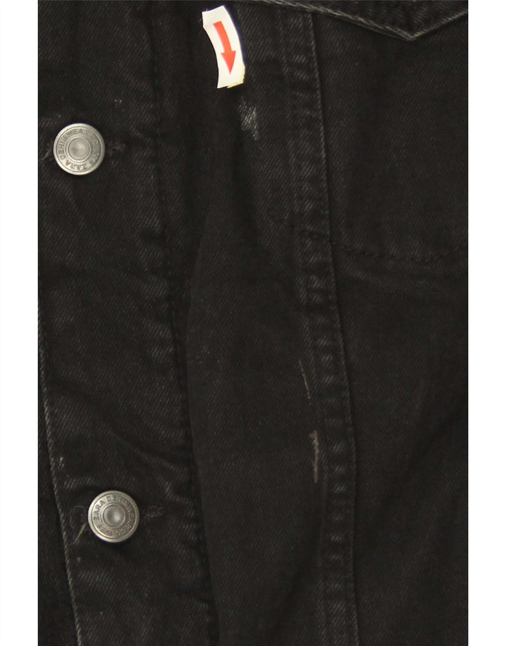Jaqueta jeans Zara masculina Sherpa UK 38 poliéster preto médio