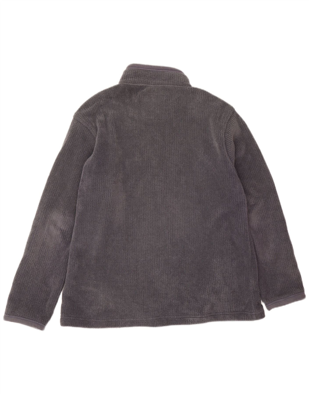 Weird Fish Mens Zip Neck Loose Fit Fleece Jumper Médio Poliéster Cinza