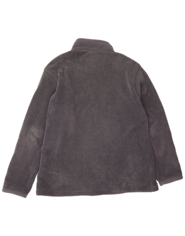 Weird Fish Mens Zip Neck Loose Fit Fleece Jumper Médio Poliéster Cinza