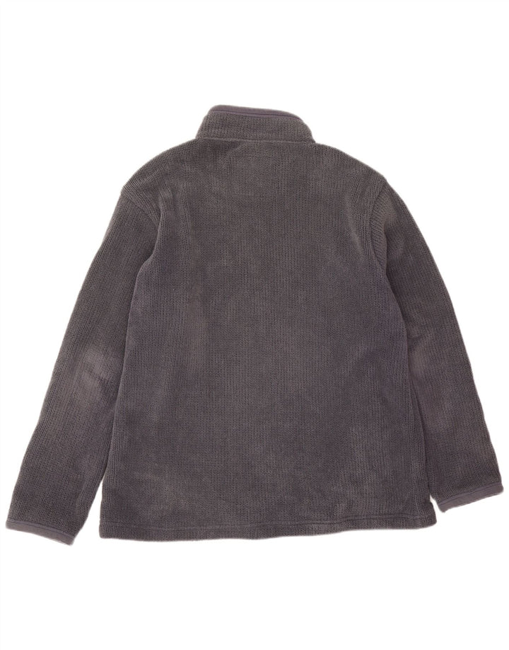 Weird Fish Mens Zip Neck Loose Fit Fleece Jumper Médio Poliéster Cinza
