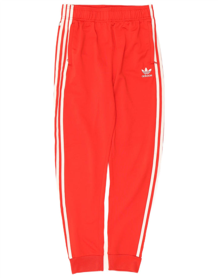 Adidas meninos calças de treino joggers 13-14 anos poliéster vermelho