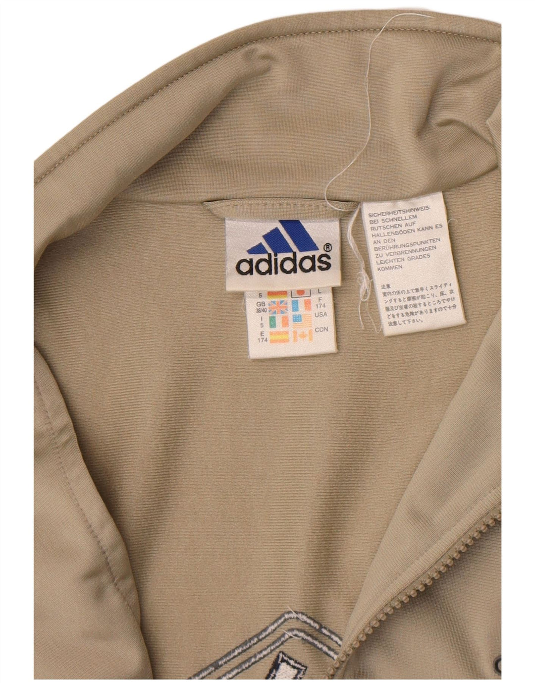 Adidas Mens Tracksuit Top Jacket UK 38/40 Cinza Médio Colourblock Poliéster