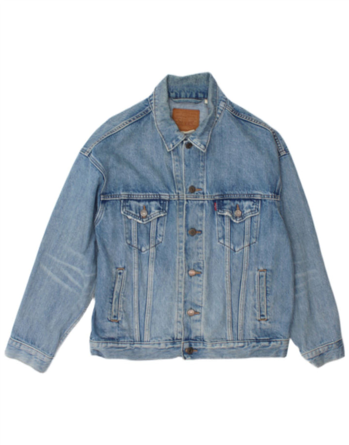 Jaqueta jeans masculina Levi's UK 34 XS azul algodão