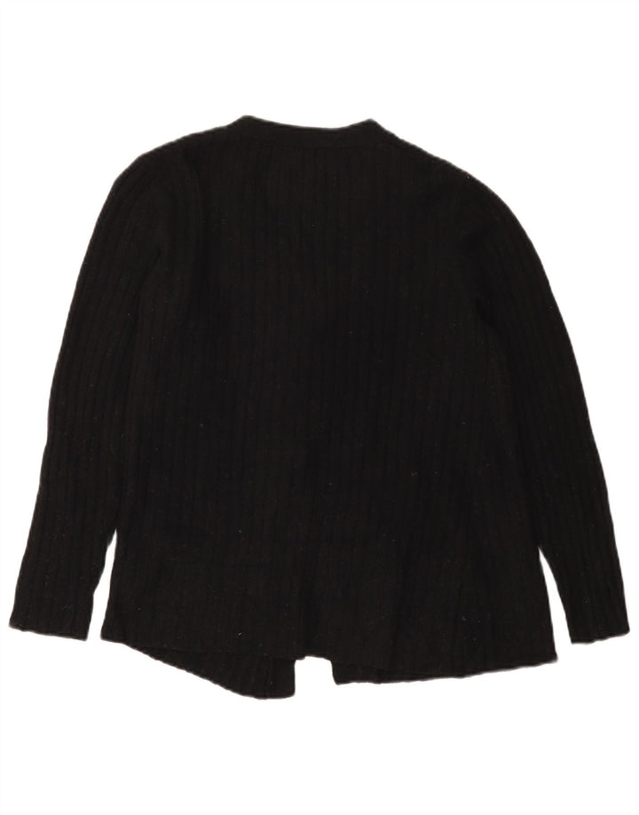 Suéter cardigã feminino Zara UK 10 pequeno preto poliamida