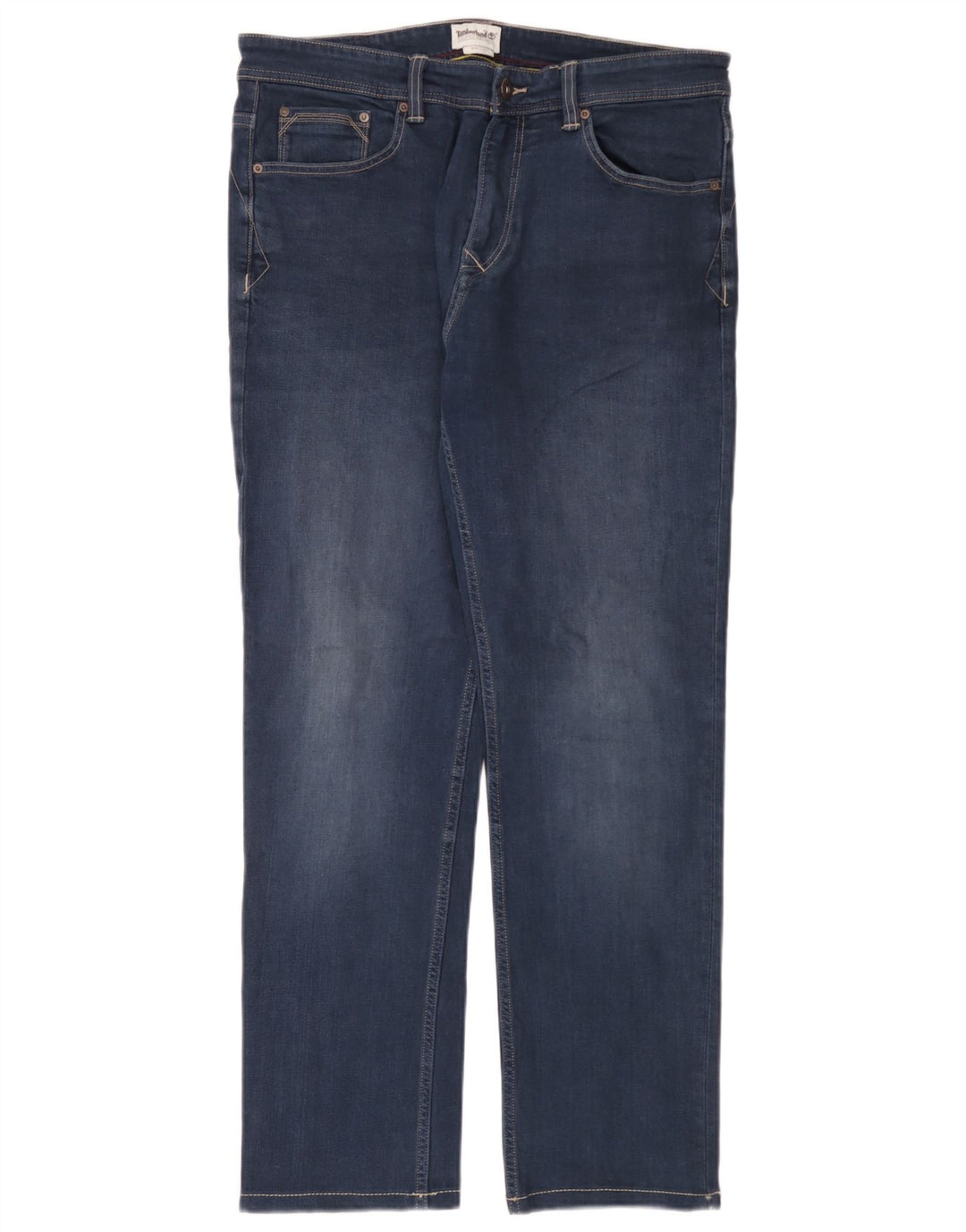 Calça jeans reta masculina Timberland W35 L32 azul algodão