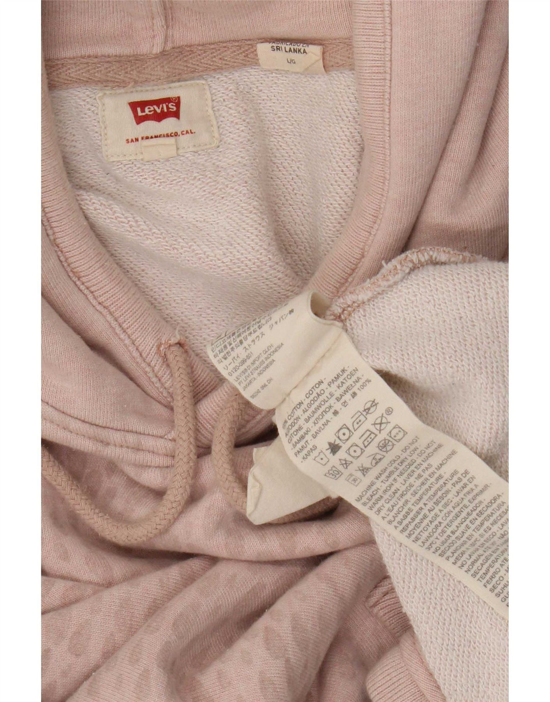 Moletom com capuz masculino Levi's grande algodão manchado rosa