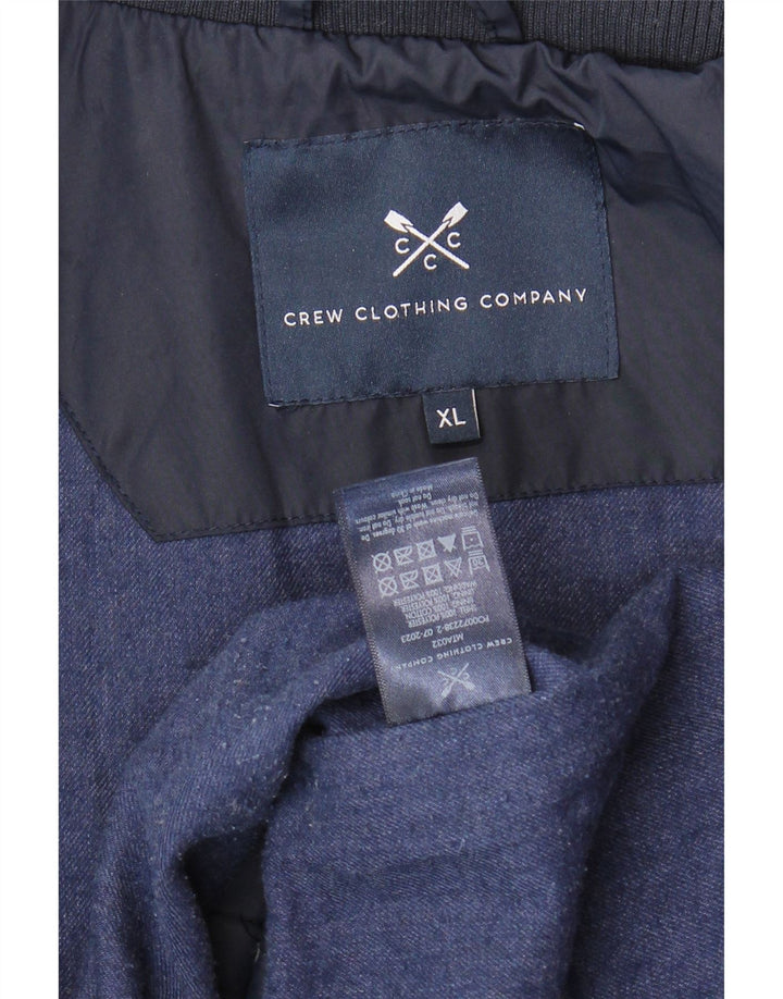Jaqueta acolchoada masculina CREW CLOTHING UK 42 XL azul marinho poliéster