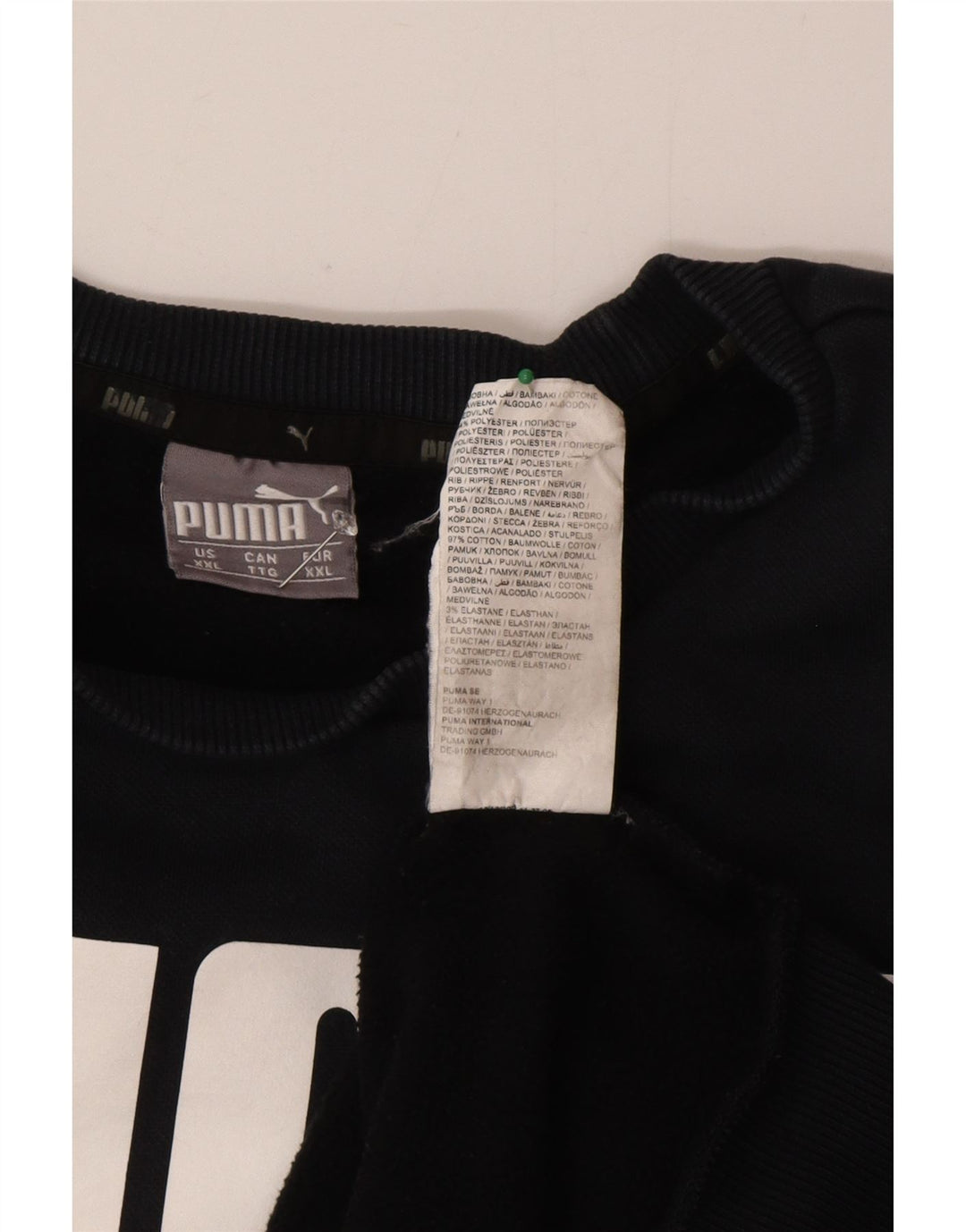 Puma Mens Graphic Moletom Jumper 2XL Algodão Preto