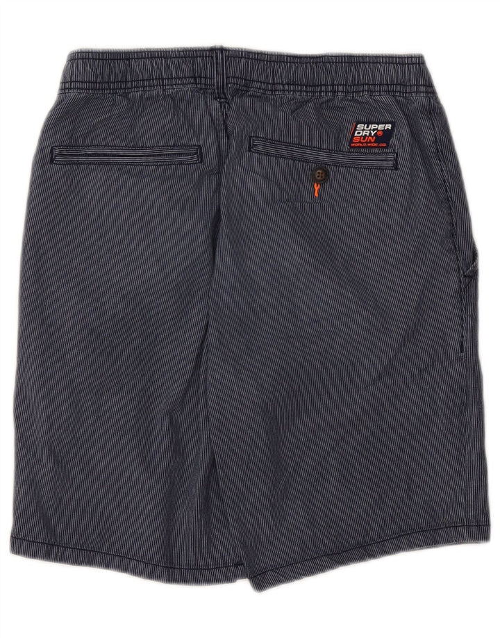 Shorts chino masculino SUPERDRY W30 algodão listrado azul marinho médio