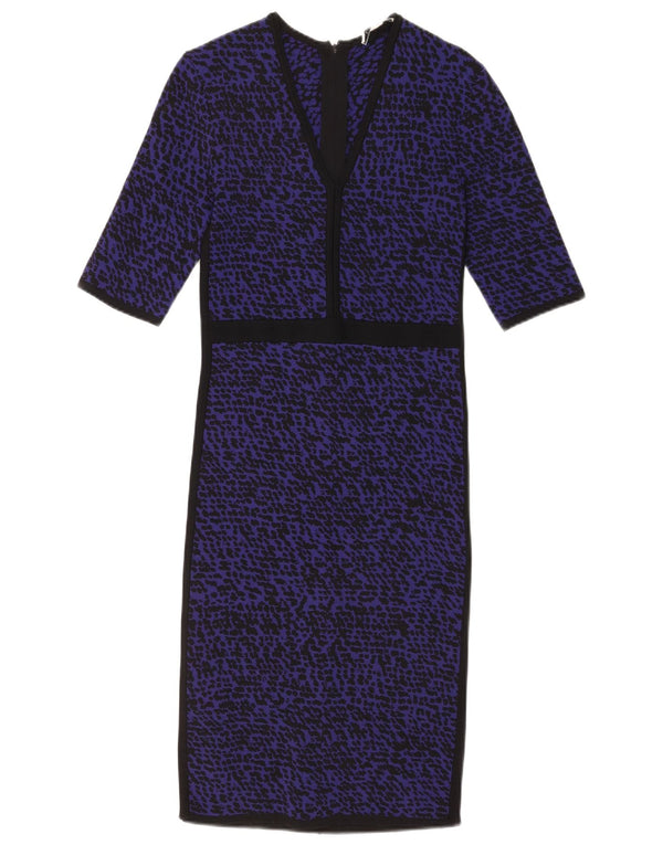 L.K. Vestido feminino Bennett manga 3/4 Reino Unido 4 XS azul manchado