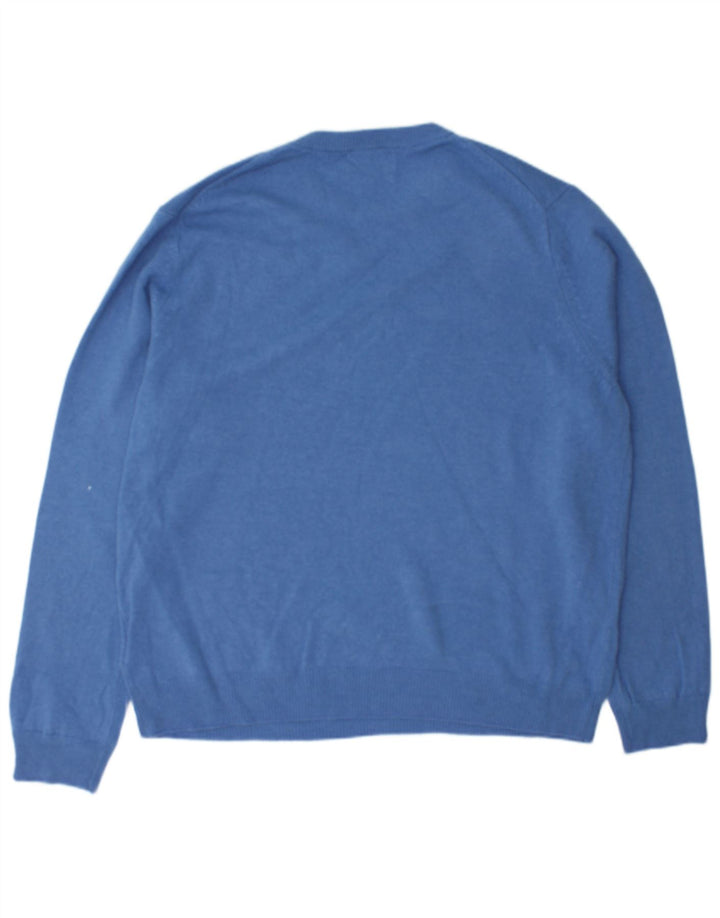 Suéter masculino Marks & Spencer com gola redonda 2XL lã azul