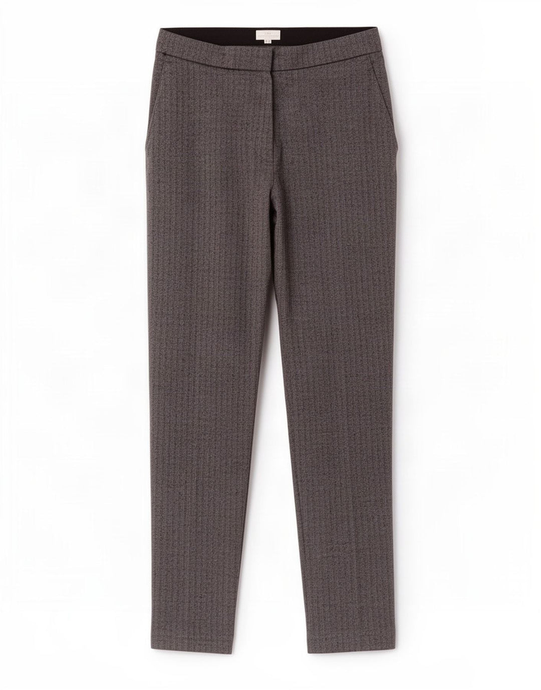 Zara Calça feminina reta de terno pequeno W26 L26 cinza espinha de peixe poliéster